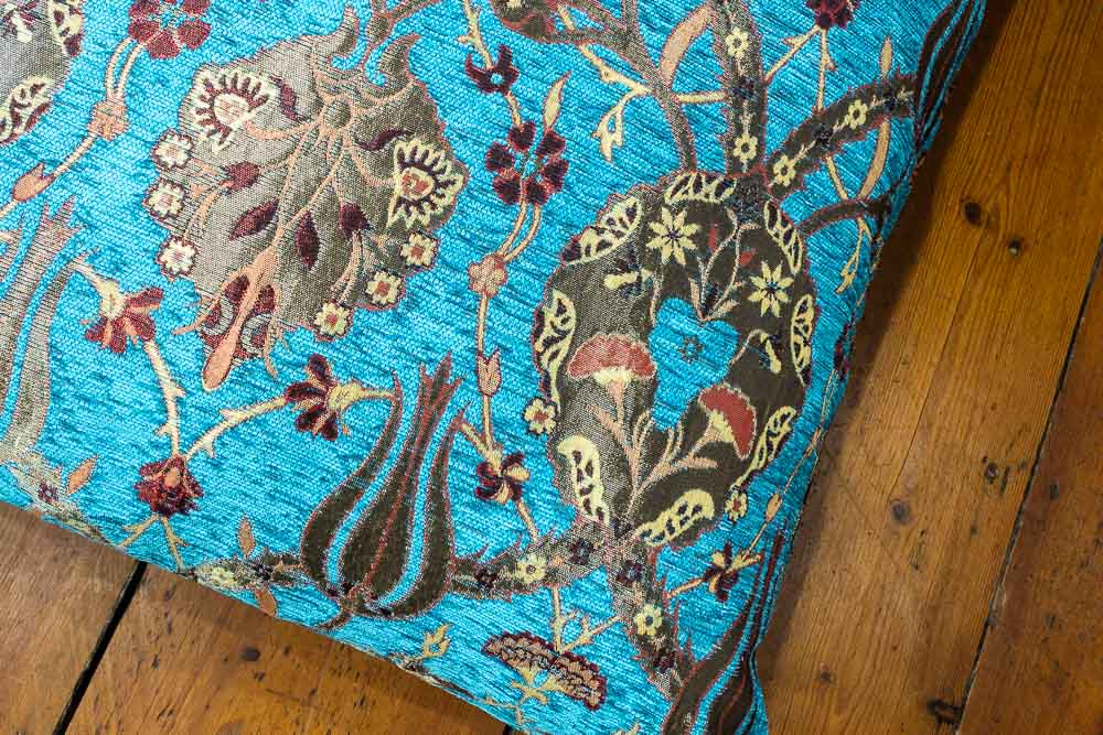 Medium Turquoise Ottoman Turkish Tulip Cushion Cover 68x68cm